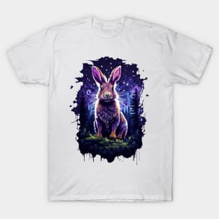 Giant rabbits night in the forest T-Shirt